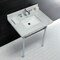 Fauceture Dreyfuss 30" Console Sink W/ SS Leg (8", 3 Hole), Marble White/ Chrome KVPB30M8SQ1ST - alternate 4